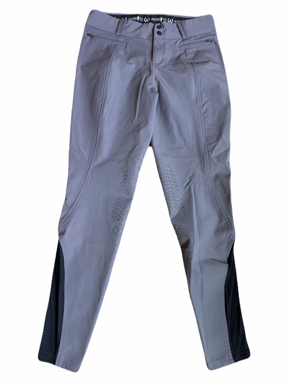 Kerrits Affinity Ice Fil Knee Patch Breeches size Medium Platinum Colorway